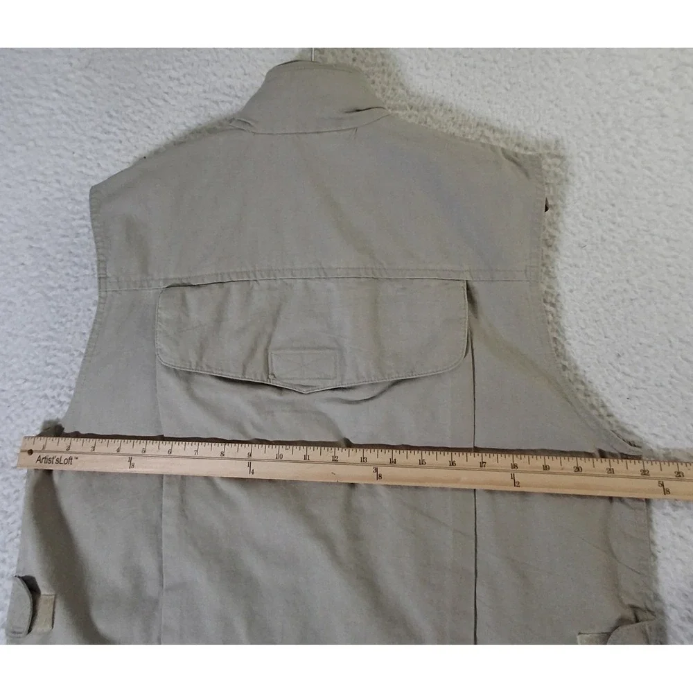 Vintage Banana Republic Vest Mens M Safari‎ Fishing Khaki Beige Tackle Utility